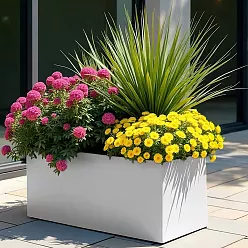 IDEALIST Lite Contemporary Light Concrete High Trough Planter