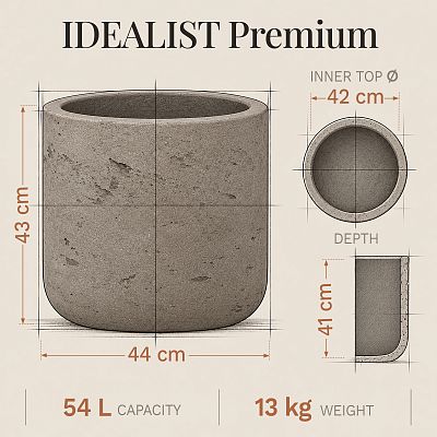 Rough Fibreclay Planter | Indoor and Outdoor Plant Pot Cylinder