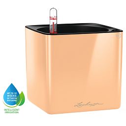 LECHUZA CUBE Glossy Square Poly Resin Indoor Self-watering Planter