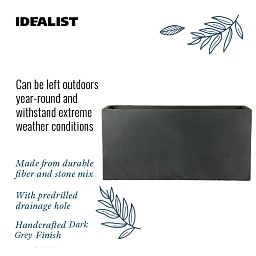 IDEALIST Lite Contemporary Light Concrete High Trough Planter Set