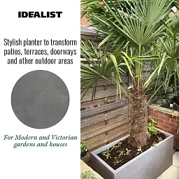IDEALIST Lite Contemporary Light Concrete High Trough Planter