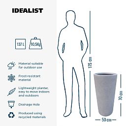 IDEALIST Lite Contemporary Round Light Concrete Planter