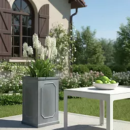 IDEALIST Lite Faux Lead Chelsea Light Concrete Tall Square Planter