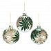 Christmas Tree Baubles Glass Balls with Tropical Leaf Pattern
