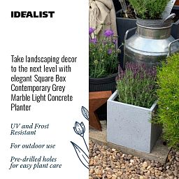 IDEALIST Lite Square Box Contemporary Marble Light Concrete Planter
