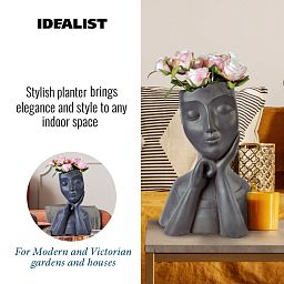 IDEALIST Lite Pensive Oval Bust Face Plant Pot Indoor