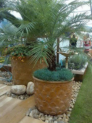 Pineapple Fiberglass Round Tall Terracotta Planter Pot In/Out