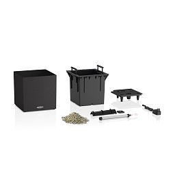 LECHUZA CANTO Stone Low LED Square Poly Resin Self-watering Planter