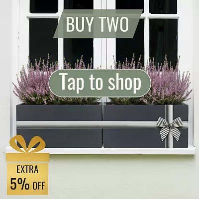 IDEALIST Lite Contemporary Light Concrete Trough Planter