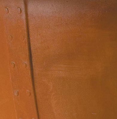 Norman Fiberglass Round Tall Rust Planter Pot In/Out