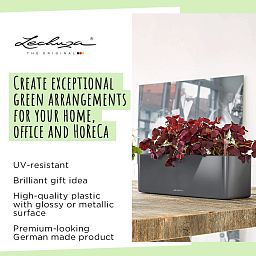 LECHUZA CUBE Glossy Triple Trough Poly Resin Self-watering Planter