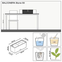 LECHUZA BALCONERA Stone Trough Poly Resin Self-watering Planter Set
