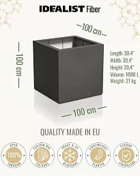 PURE Cube Outdoor Fiberglass Planter