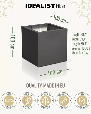 PURE Cube Outdoor Fiberglass Planter
