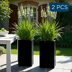 IDEALIST Lite Tall Square Contemporary Light Concrete Planter Set
