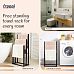 Froppi Bamboo Free Standing Towel Rack, Wooden Towel Holder and Ladder with 3 Bars
