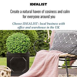 IDEALIST Lite Faux Lead Chelsea Box Square Light Concrete Planter
