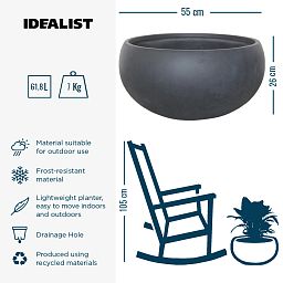 IDEALIST Lite Classic Smooth Bowl Outdoor Planter
