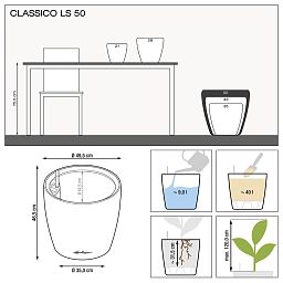 LECHUZA CLASSICO LS Round Poly Resin Self-watering Planter