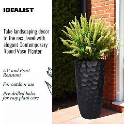 IDEALIST Lite Mosaic Style Tall Round Vase Planter Outdoor Plant Pot