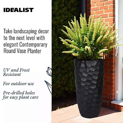 IDEALIST Lite Mosaic Style Tall Round Vase Planter Outdoor Plant Pot