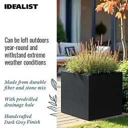 IDEALIST Lite Square Box Contemporary Light Concrete Planter