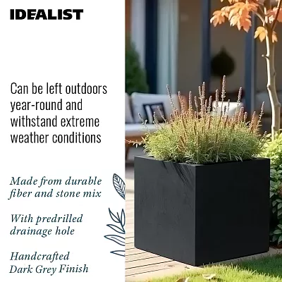 IDEALIST Lite Square Box Contemporary Light Concrete Planter