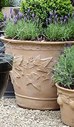 Ivy Fiberglass Round Terracotta Planter Pot In/Out
