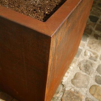Andes High Cube Corten Steel Outdoor Planter