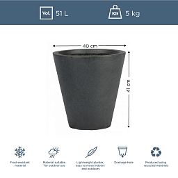 IDEALIST Lite Round Contemporary Light Concrete Planter