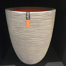 Round Resin Ribbed Planter by Cadix Capi Tutch Vase Elegance Low