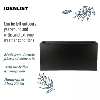 IDEALIST Lite Contemporary Light Concrete High Trough Planter