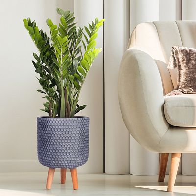 IDEALIST Lite Honeycomb Style Cylinder Planter on Legs, Round Pot Plant Stand Indoor