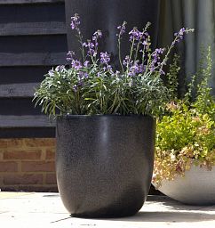 Round Egg Fiberstone Contemporary Planter by Cadix Capi Lux