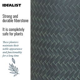 IDEALIST Lite Plaited Style Bowl Planter on Legs, Round Pot Plant Stand Indoor