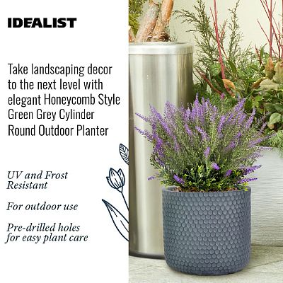 IDEALIST Lite Honeycomb Style Cylinder Round Outdoor Planter