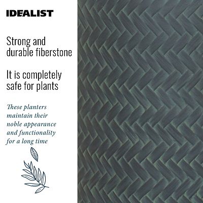 IDEALIST Lite Plaited Style Table and Hanging Cylinder Round Plant Pot Dual Use Indoor Planter