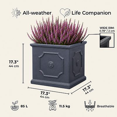 IDEALIST Lite Faux Lead Light Concrete Garden Planter