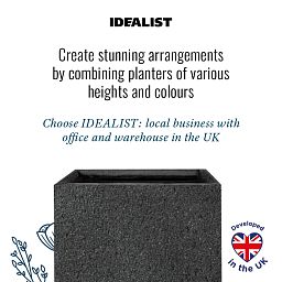 IDEALIST Lite Square Textured Concrete Effect Outdoor Planter