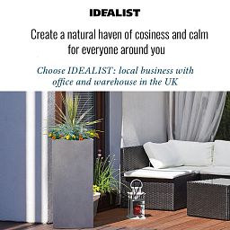 IDEALIST Lite Tall Square Contemporary Light Concrete Planter