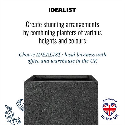 IDEALIST Lite Square Textured Concrete Effect Outdoor Planter