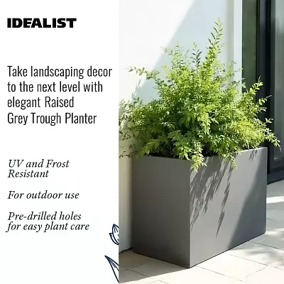 IDEALIST Lite Contemporary Light Concrete Trough Planter