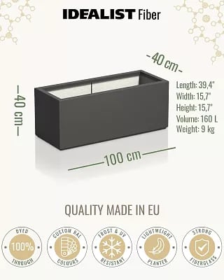 AXIS Trough Outdoor Fiberglass Planter