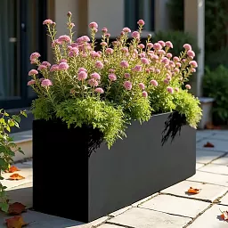 Set of 2 IDEALIST Lite Trough Garden Planters, Light Concrete Outdoor Large Plant Pots