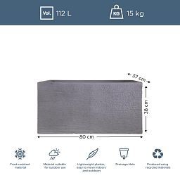 IDEALIST Lite Ribbed Light Concrete Trough Planter