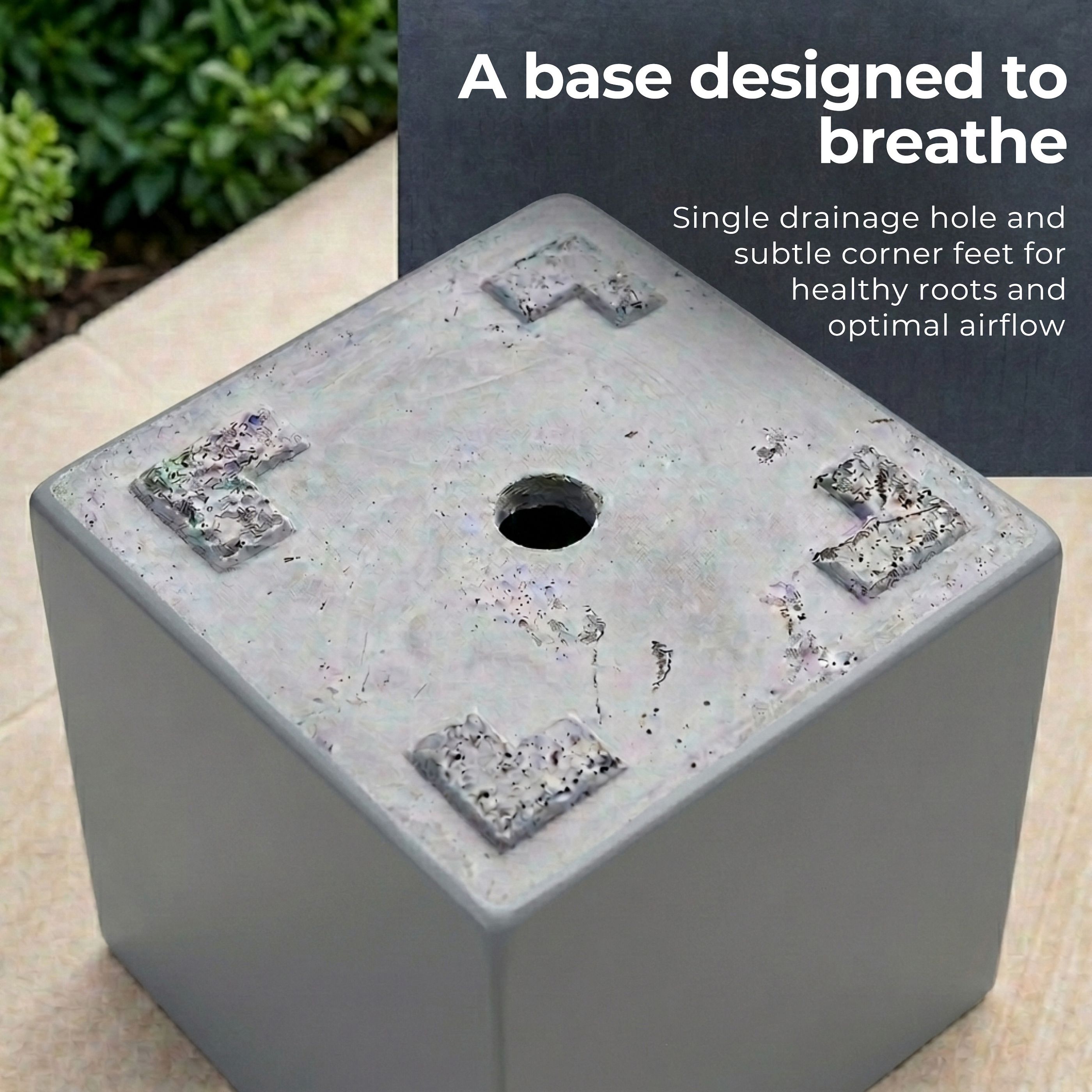 IDEALIST Lite Square Box Contemporary Light Concrete Planter