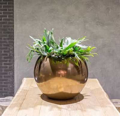 Glory Ball Round Polystone Indoor Planter