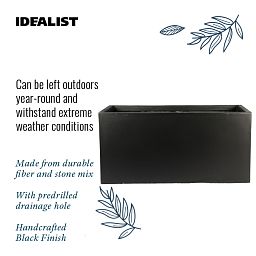 IDEALIST Lite Contemporary Light Concrete Trough Planter