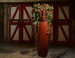 Ceramic Round Tall Glossy Planter Pot In/Out