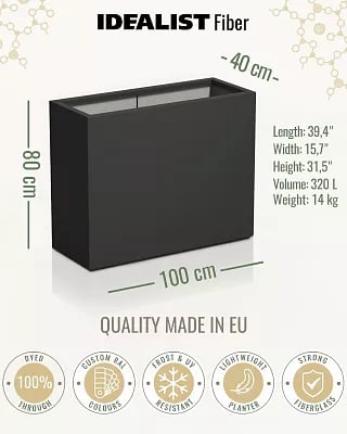 AXIS Trough Outdoor Fiberglass Planter